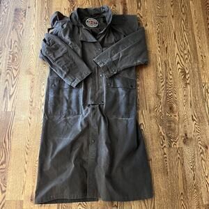 Australian Outback Collection Duster Coat Mens Medium Waxed Cotton Long Jacket